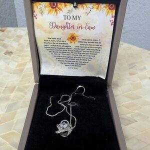 Silver Necklace with Crystal Pendant to your Daughter-in-law